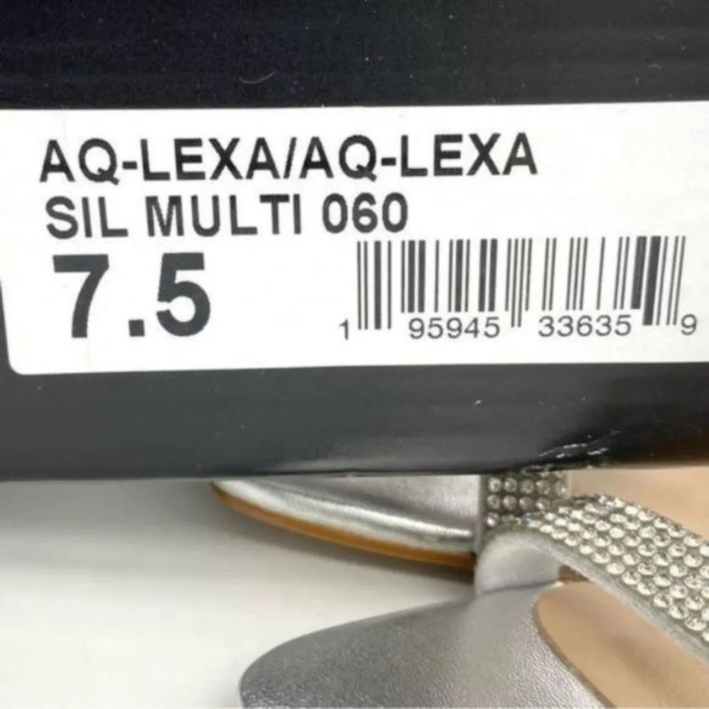 Aqua Aq Lexa Rhinestone Metallic Slip On Heels New - Image 2