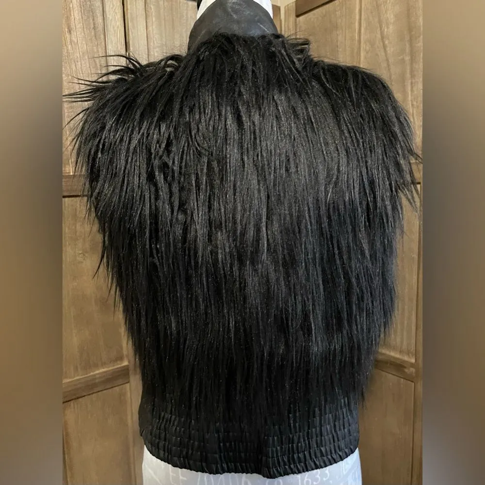 Faux Fur/Leather Black Vest. - Image 6