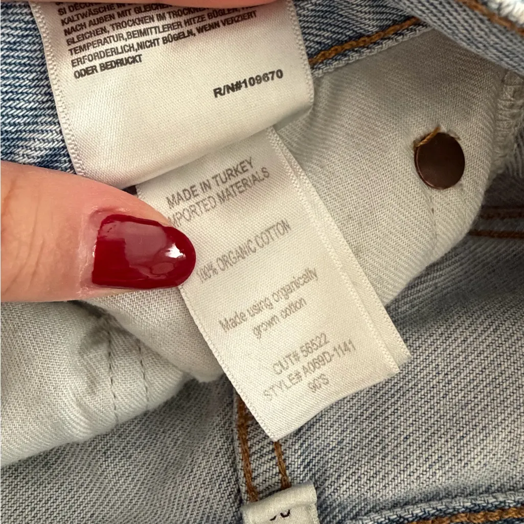 AGOLDE 90s High Rise Straight Leg Light Wash Jeans Sz 29 - Image 9