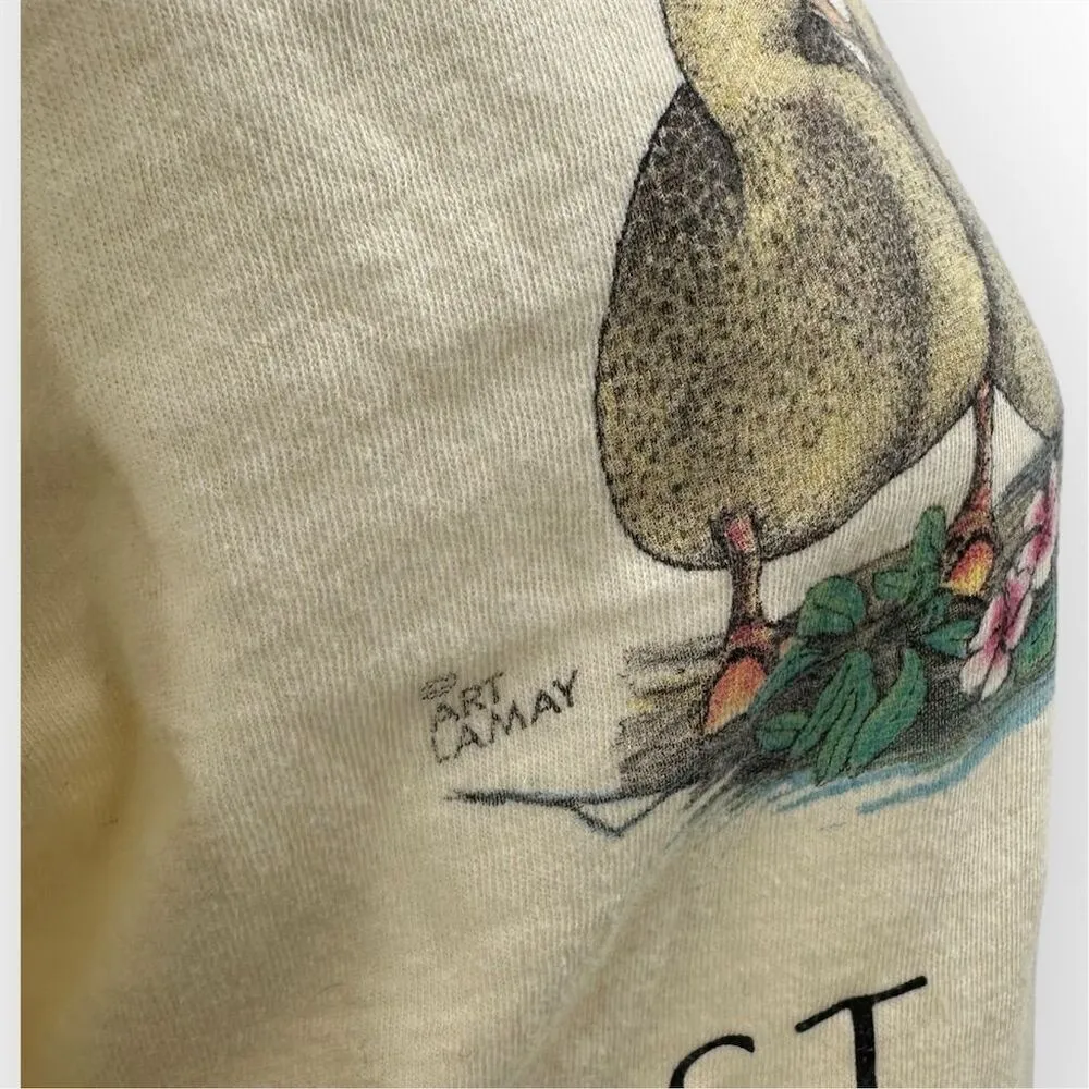 Vintage St. Michaels MD Duck Graphic Beige Long Sleeve T - Image 6