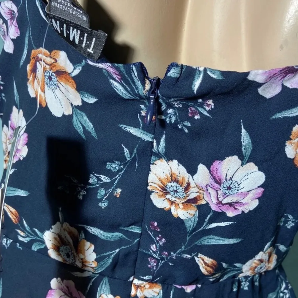 TIMING Navy Floral Romper Dress - Image 4