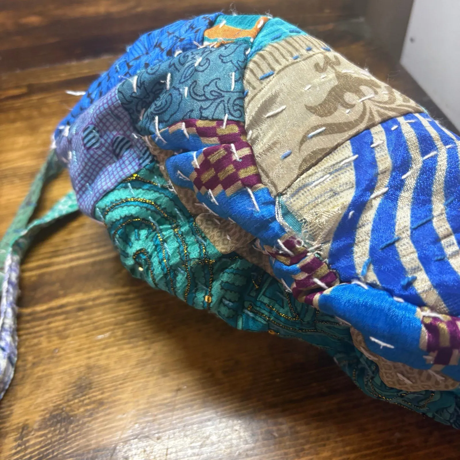 World Market Blue Patchwork‎ Purse - Image 4