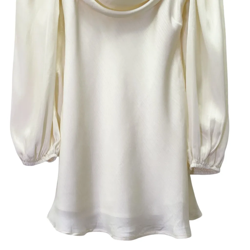 NWT Hello Molly Lava Lamp Satin Mini Dress Champagne Long Sleeve Size Large US 8 - Image 6