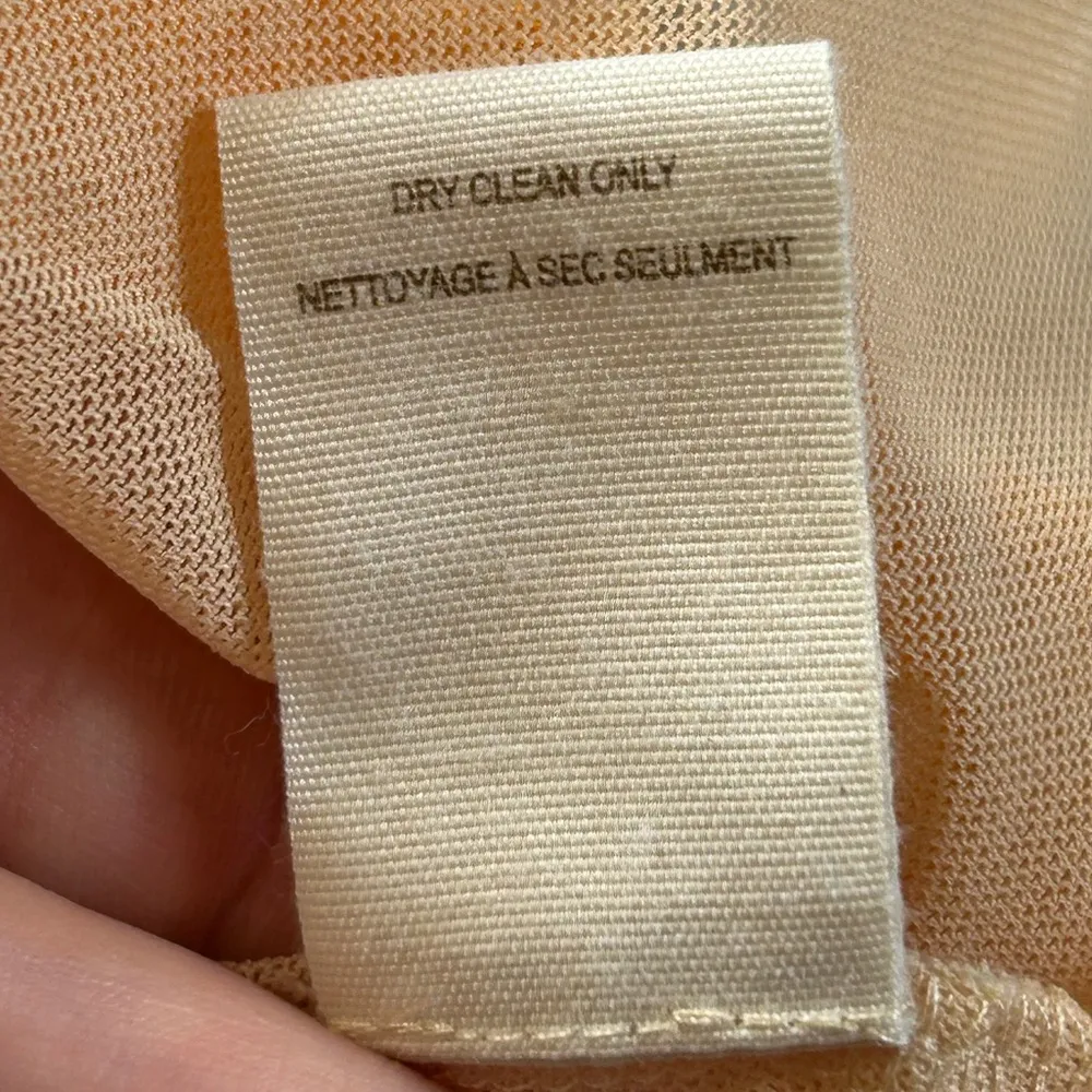 FREE PEOPLE 100% Silk Crochet Orange Bohemian Cami Paplum Top Blouse Size L - Image 14