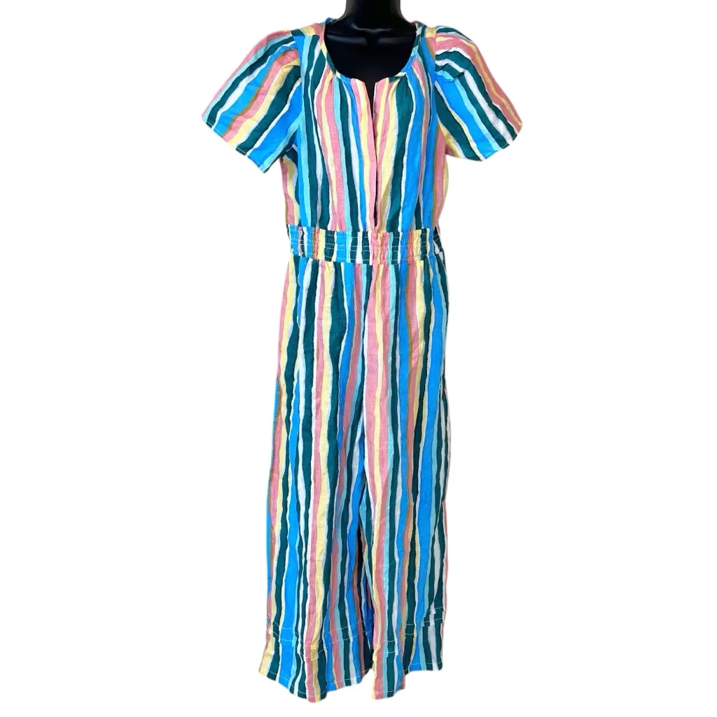 Anthropologie The Somerset Wide Leg Linen Jumpsuit - Image 9