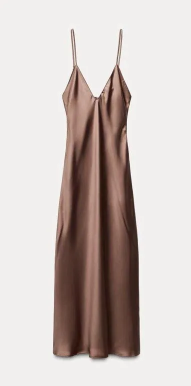 dress midi maxi satin wedding chocolate brown party cocktail - Image 14