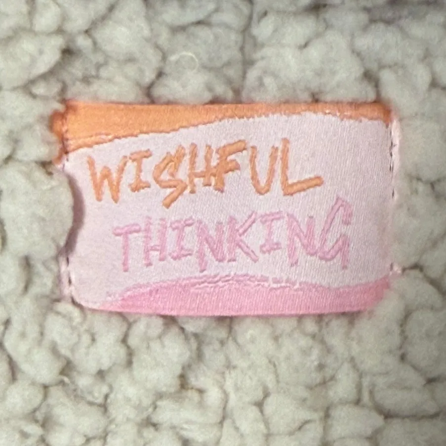 Wishful Thinking Faux Suede Sherpa Vest Shawl Collar Size Small Tan Cream - Image 4