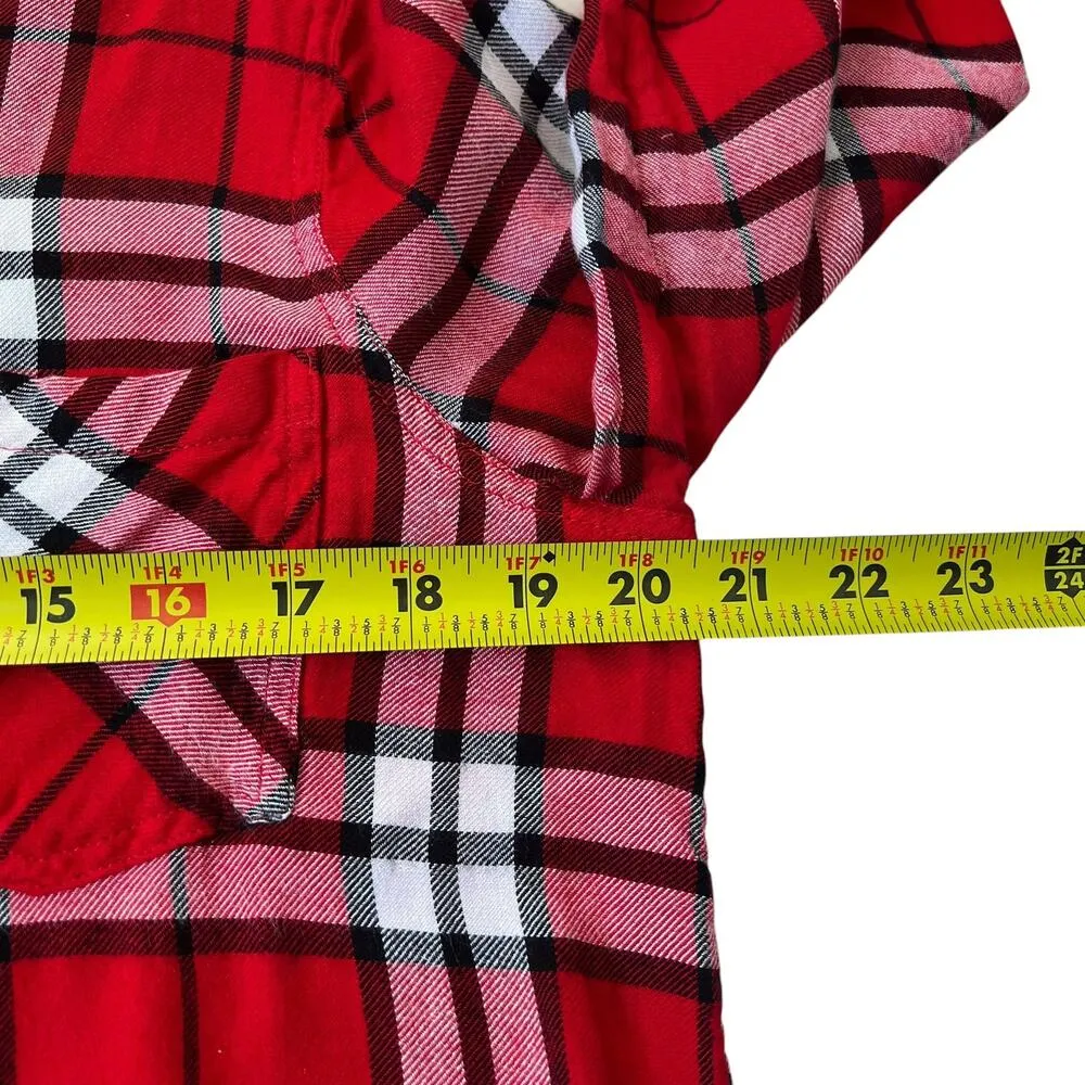 Lucky Brand Red Plaid Shirt Women Top Size Medium | 62-10 - Image 6