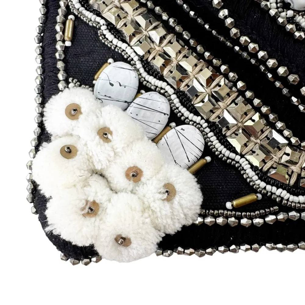 Antik Batik Cuzco Embroidered Beaded Convertible Clutch Black - Image 6