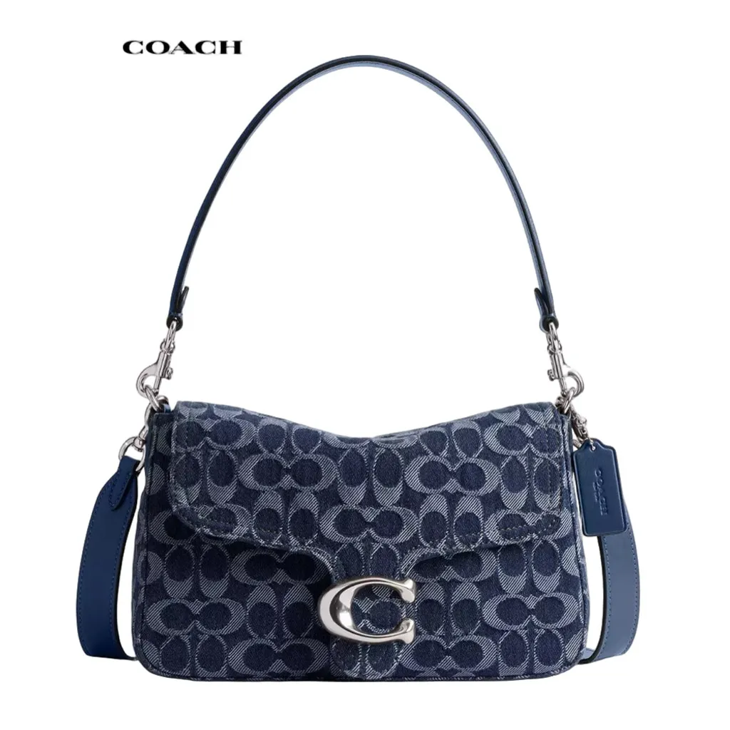 Coach Soft Tabby Shoulder Bag in Signature Denim with straps NEW with tags - Image 4