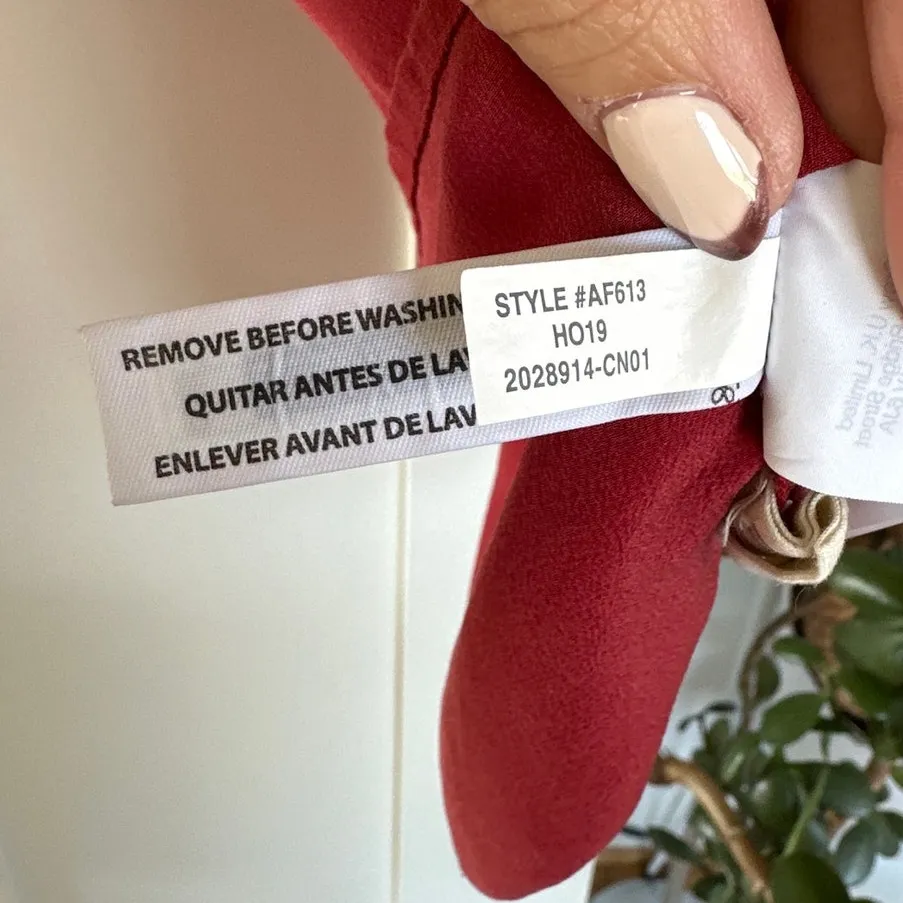 Madewell 100% Silk Cinch Short Sleeve Blouse, Rust, Size M - Image 7