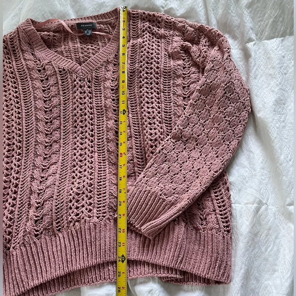 Dusty Rose V-Neck Knit Sweater - Image 2
