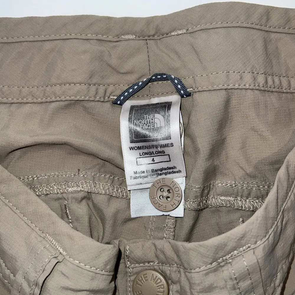 The North Face Shorts Womens 4 Long Khaki Tan Bermuda Casual Outdoor Hike READ - Image 3