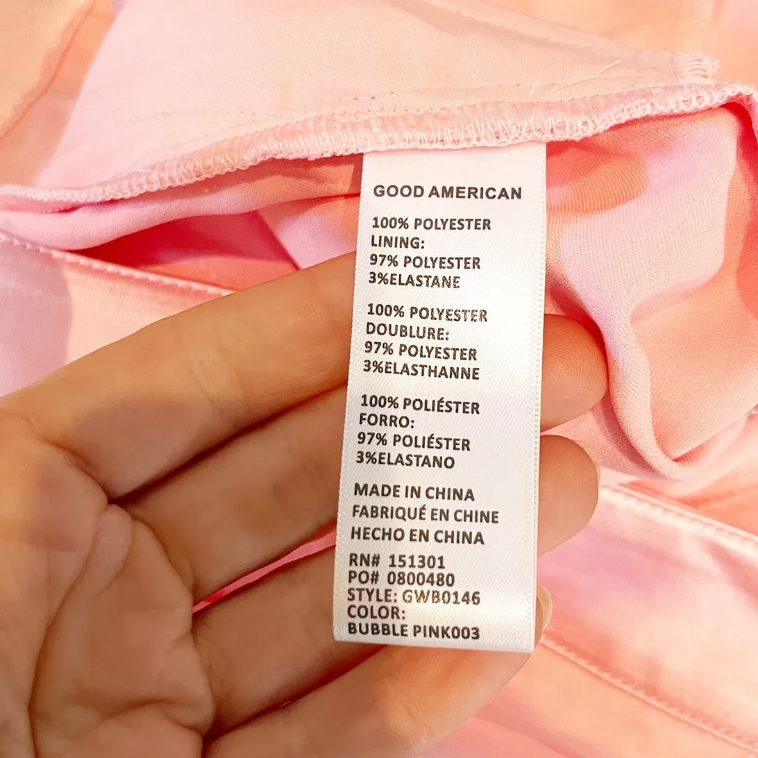 Good American High Rise Satin Trouser Pants Bubble Pink 0 / 25 - Image 4