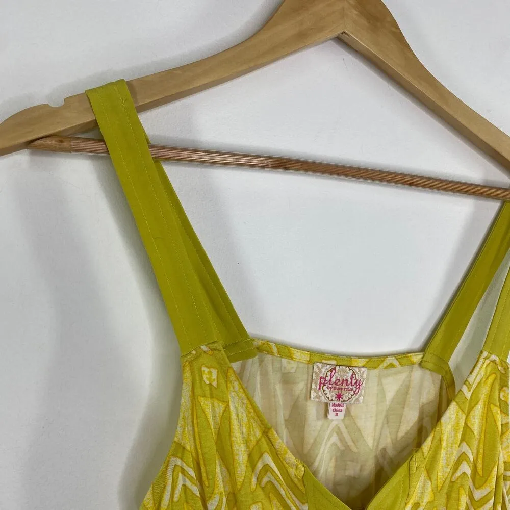 Plenty by Tracy Reese Yellow Green Lace-Up Crop Top Women's Size Small S - Image 4