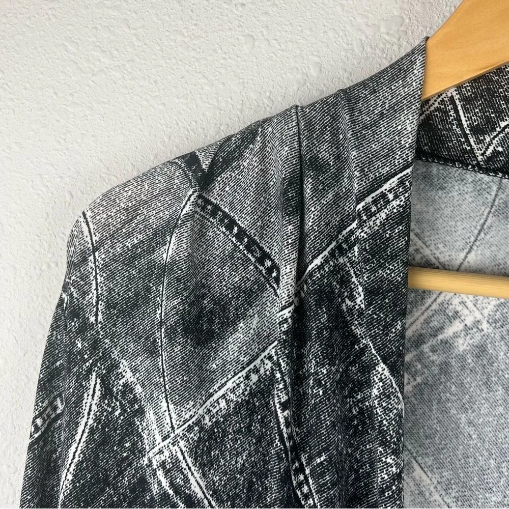 CLARA SUNWOO long sleeve crossover faux wrap top in Black Denim - Image 2