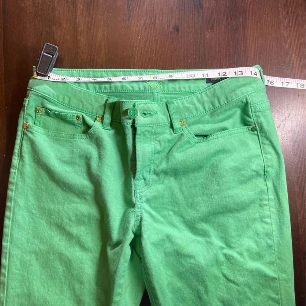 C. Wonder Skinny Crop Bright Green Denim Jeans Women’s Size 30 EUC - Image 10
