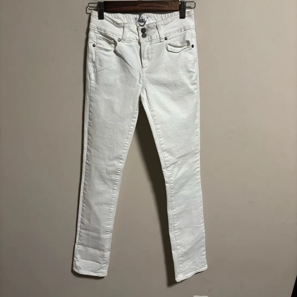 PAIGE Women’s Hidden Hills Straight Jeans in Optic White- Size 27 - Image 4