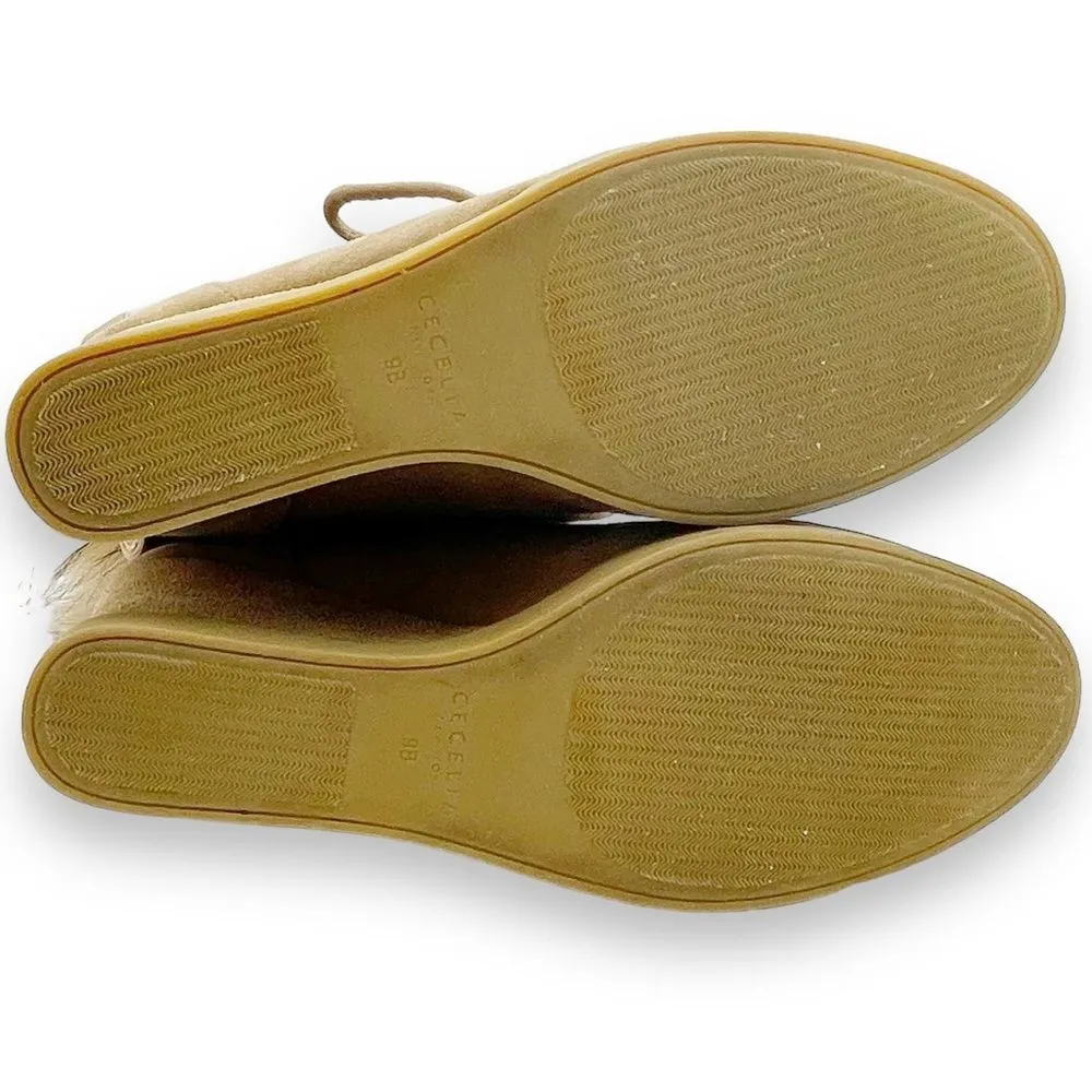 Cecelia New York Holly Wedge Bootie Chestnut Suede Fox Fur Lace Up Boot Size 9 Brown - Image 15