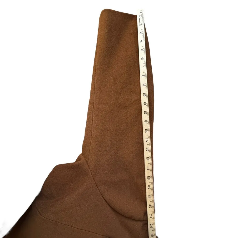 Agnes Orindi Camel Brown‎ Wool Look Long Winter Coat Classic Button Front 2X Brown Size XXL - Image 8