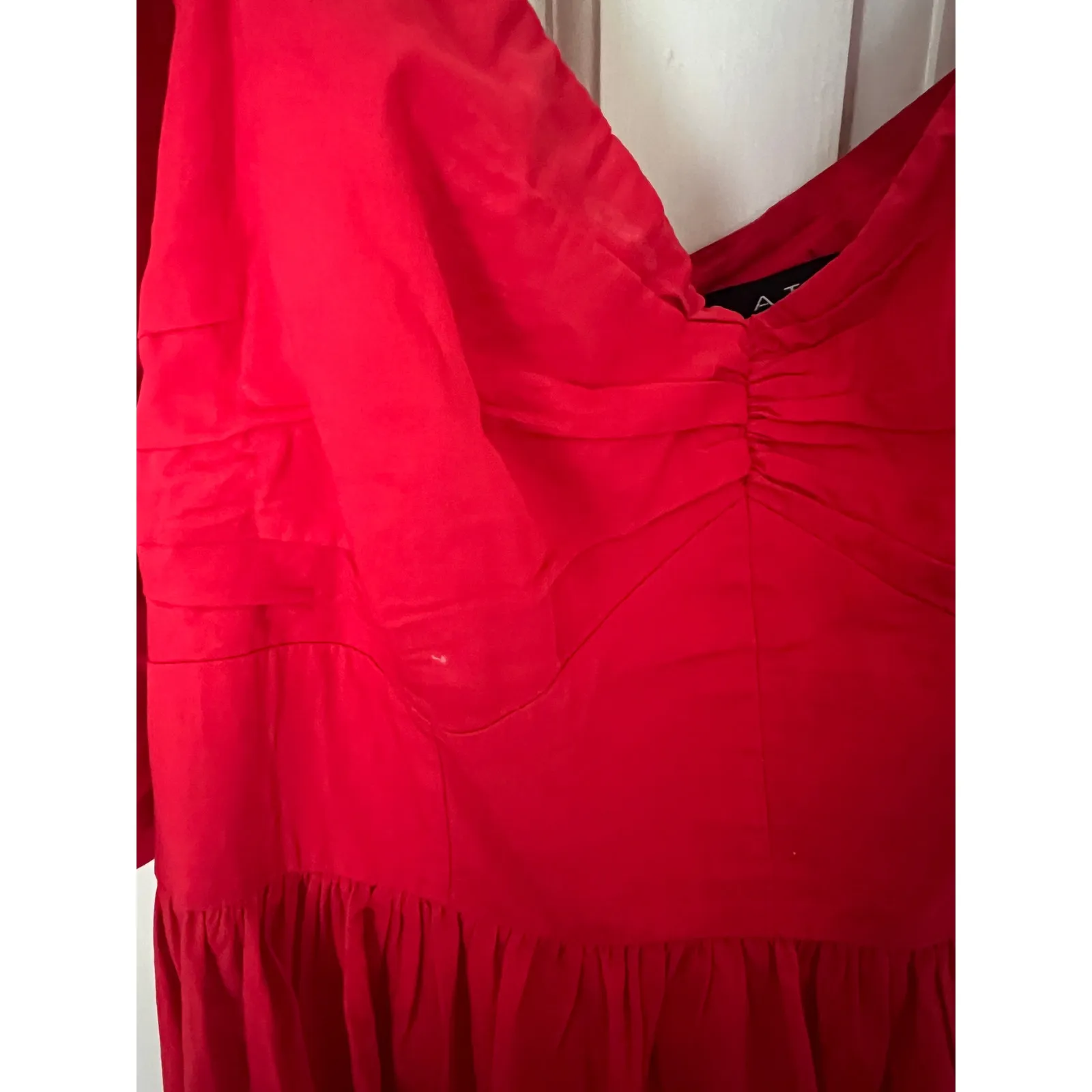 Anthropologie ATSU Dress Red Off-The-Shoulder Red Maxi Dress - Image 8