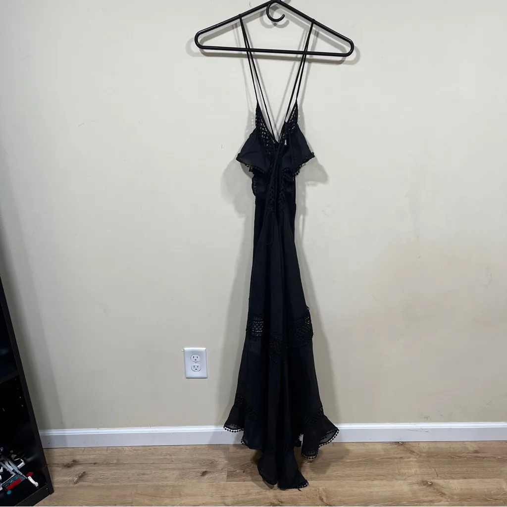 Charo Ruiz Ibiza Dress Black Lace High Low Sz XS women’s strappy - Image 5