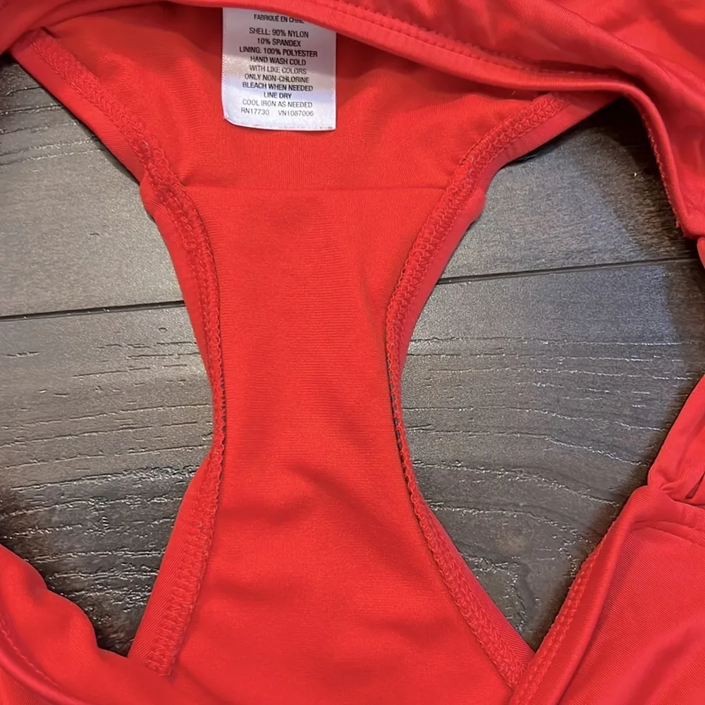 Red Ruched Hip Bikini Bottoms - Image 4