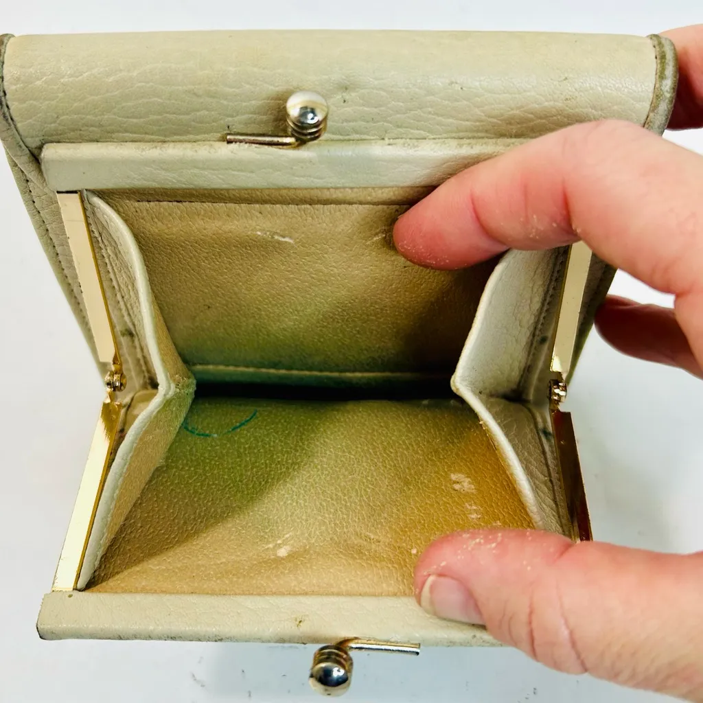 Dooney & Bourke Vintage Wallet, Bone All Weather Leather, British Tan, Kisslock - Image 7