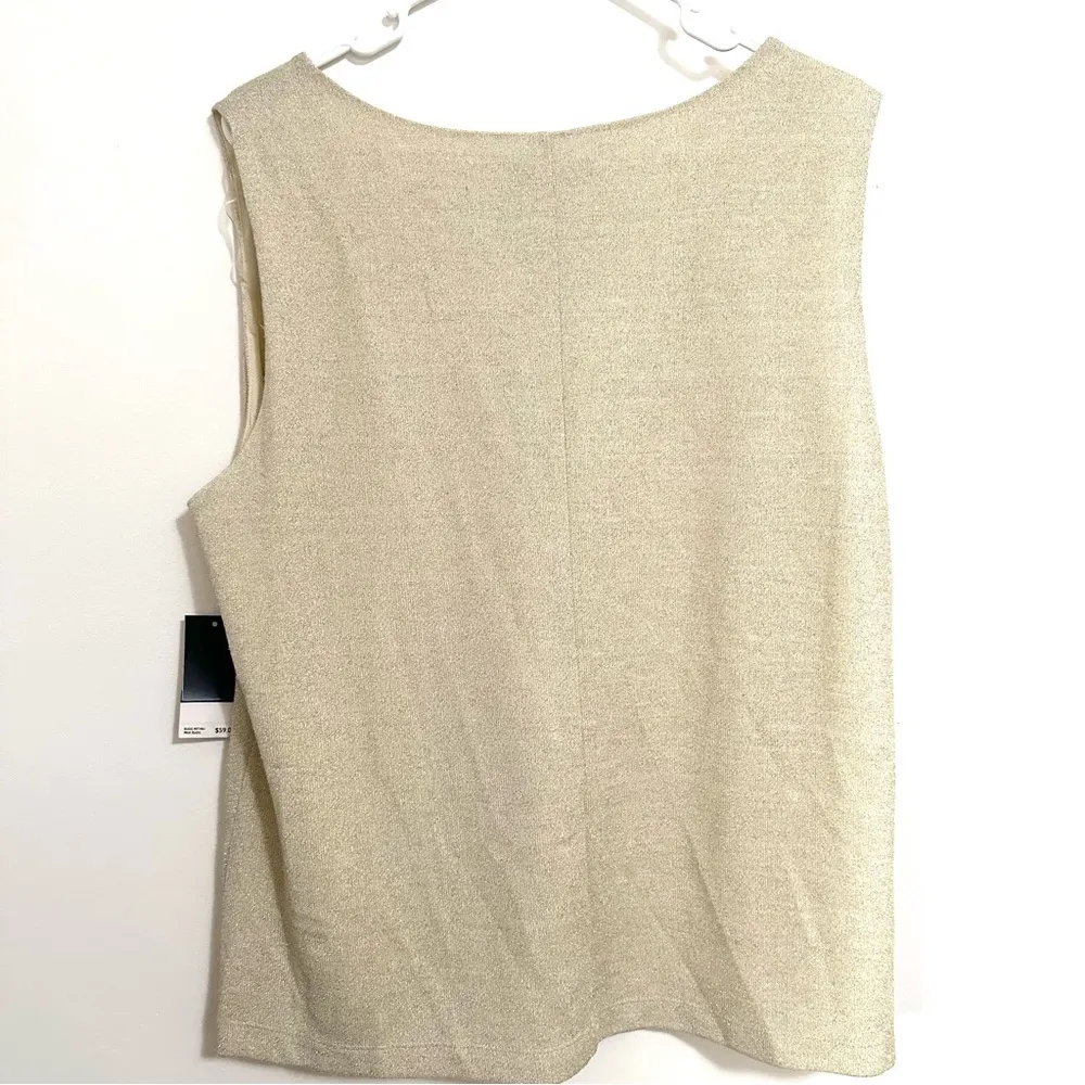 NWT Nine West Metallic Gold Glitter Top XL - Image 2