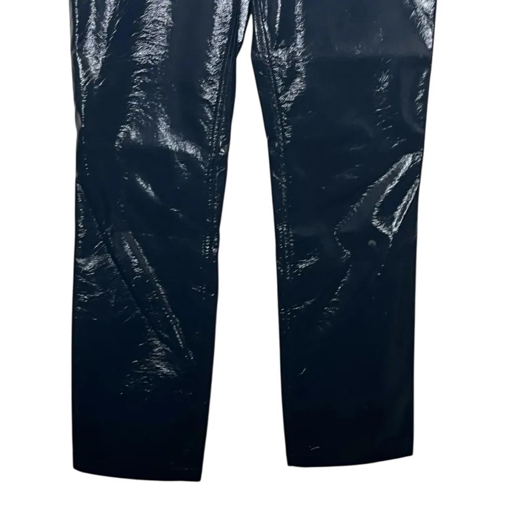 Abercrombie & Fitch Navy Faux Leather Pants Women’s Size 25 High Rise Straight - Image 4