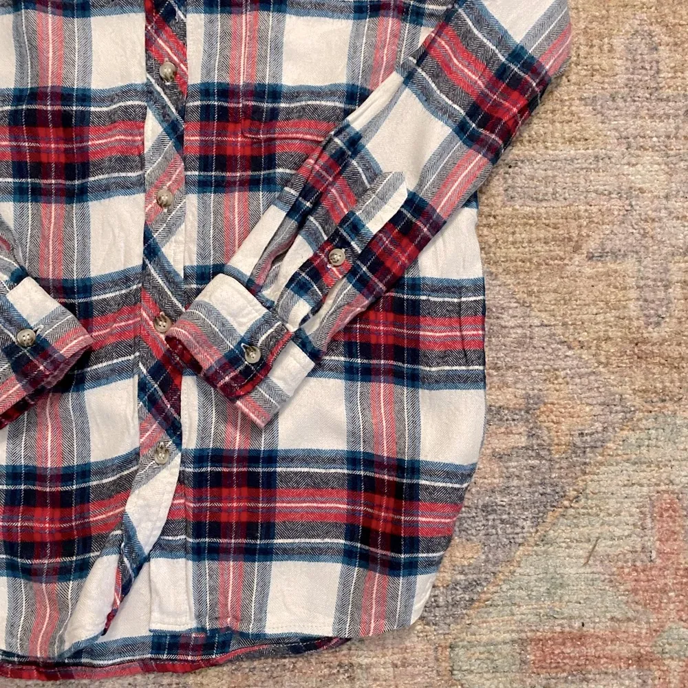 HELLO DAY Amarah Super Soft Plaid Button Down Red - Image 4