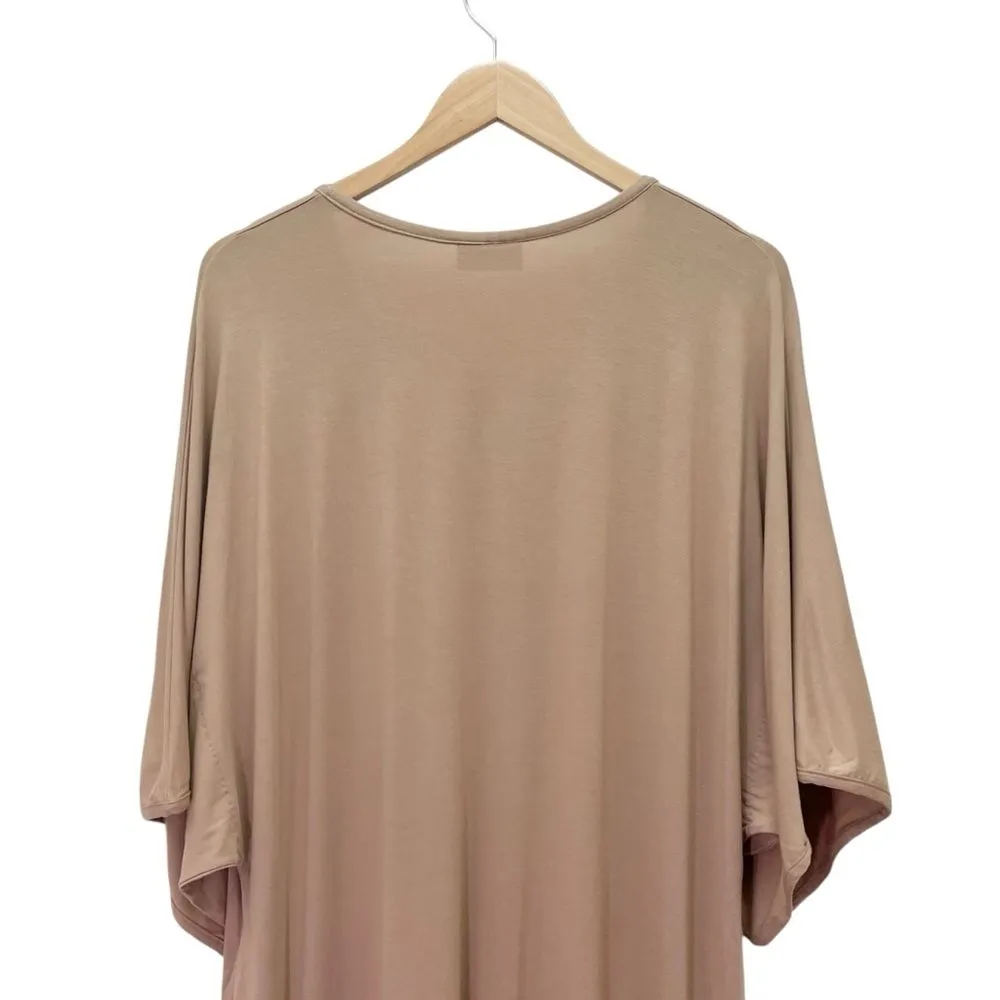 Dwell & Slumber House Dress Size M/L Tan Neutral Gold Snap Caftan Lounge Nursing Size L - Image 6