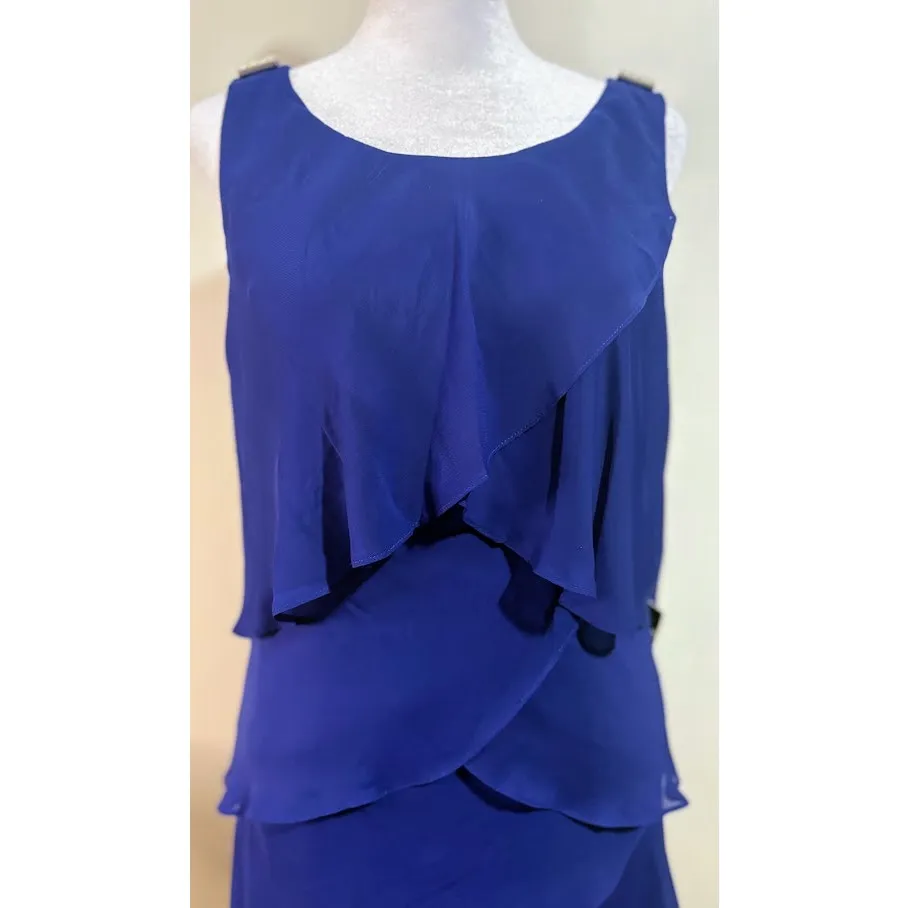 SLNY Tulip Tiered Chiffon Cocktail Dress with Barrel Pins Size 6 NWT - Image 9