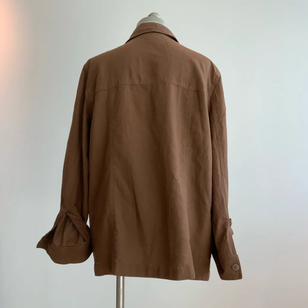 Vtg. Norton McNaughton Chic Brown Linen Women's Pantsuit sz14 - Image 4