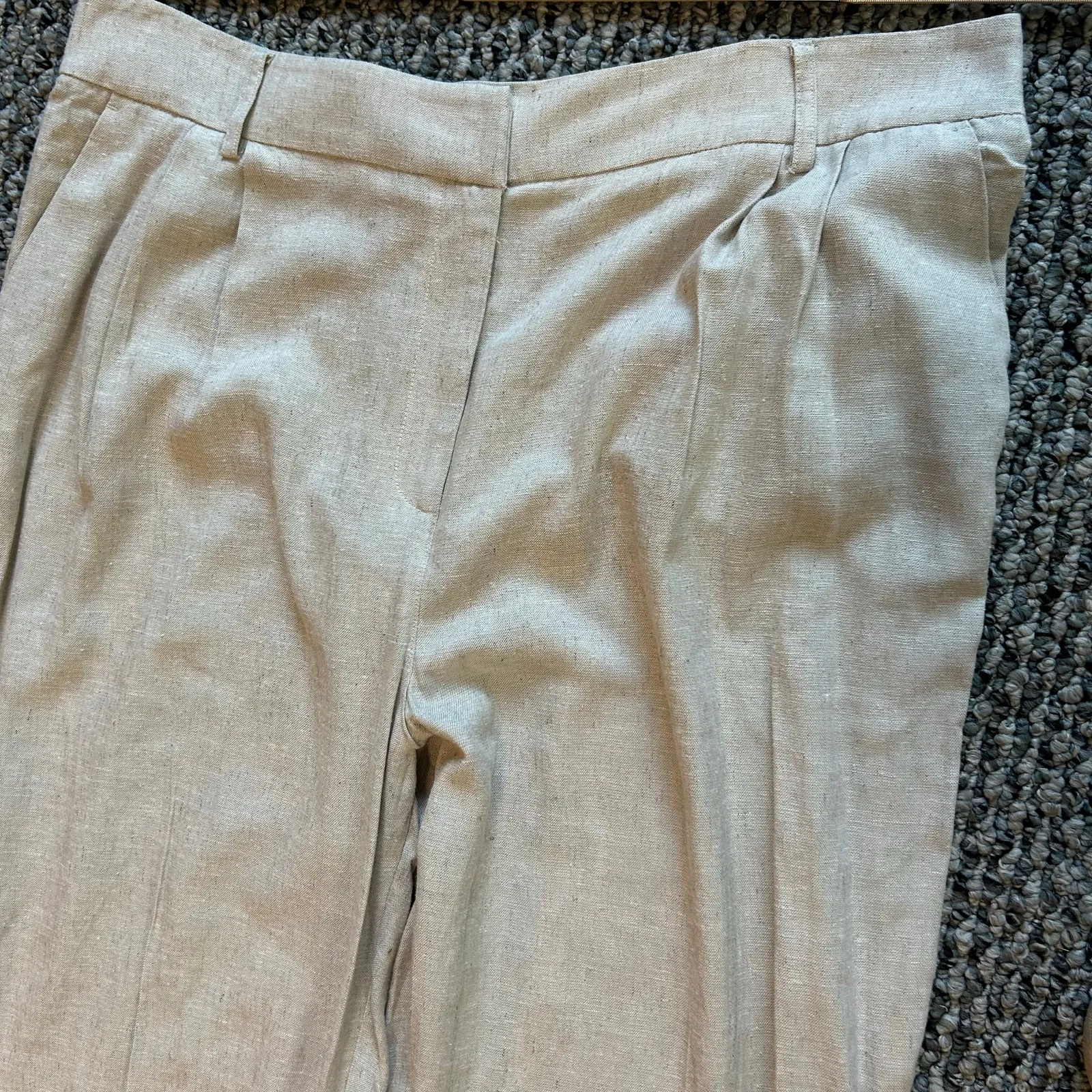 Blue Sol 1X Linen/Rayon Pants NWT Wide Leg Beige Boho Chic Minimalist Beach Tan - Image 5