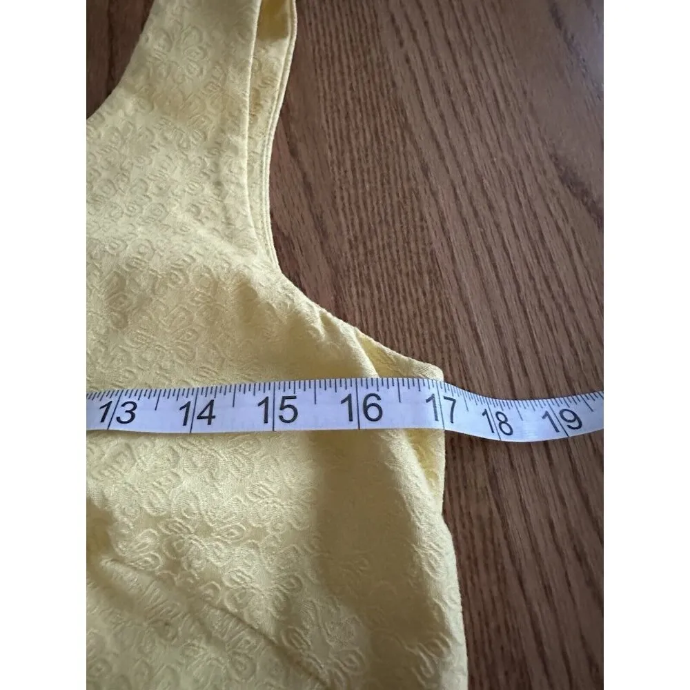 Lilly Pulitzer Fitch Shift Yellow Knee Length Sleeveless Dress Eyelet Textured 2 - Image 9