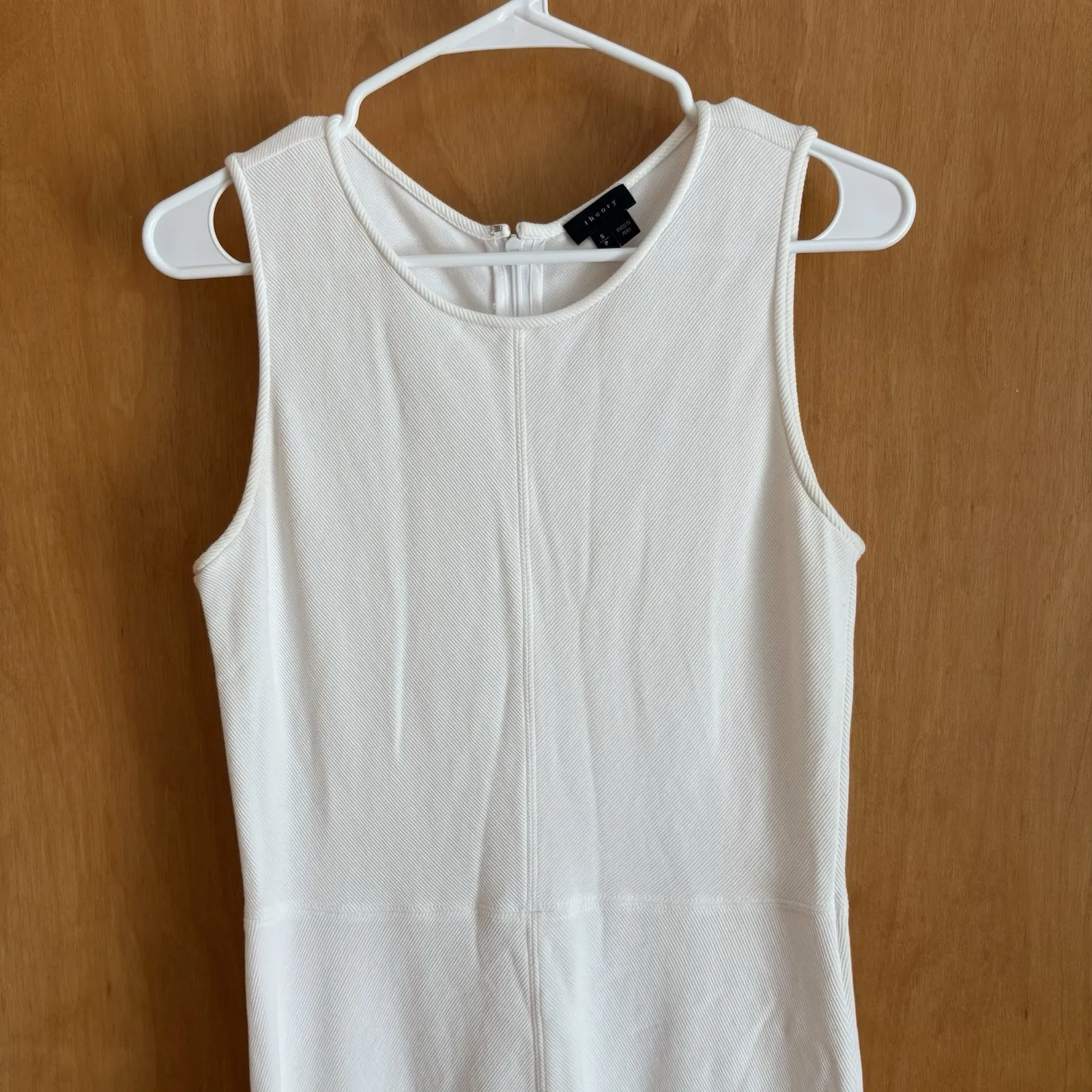 Theory Womens Calna White Fit And Flare Sleeveless Stretch Viscose Dress‎ Small - Image 8