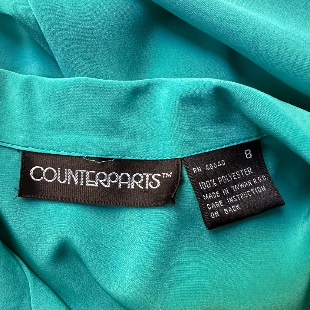 Counterparts Women's Teal Button-Up Blouse Size 8 - Image 5