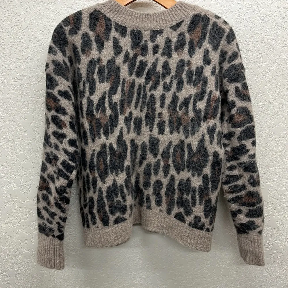 Rails Lana Leopard Print Sweater S Wool Alpaca Blend - Image 5