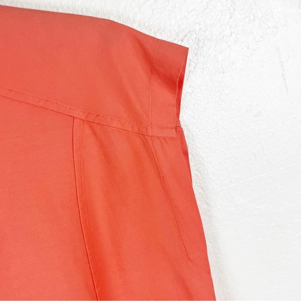 THEORY Orange Boxy Cap Sleeves Blouse, Size Large - Image 6