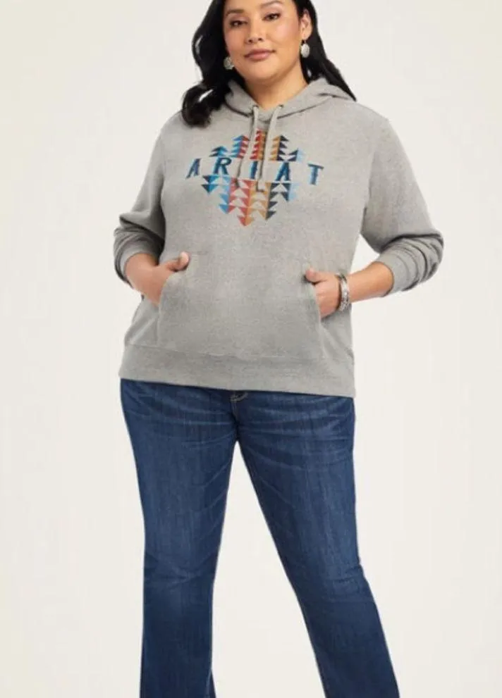 Ariat REAL Beartooth Hoodie Aztec western soft sweatshirt size medium country​ - Image 4