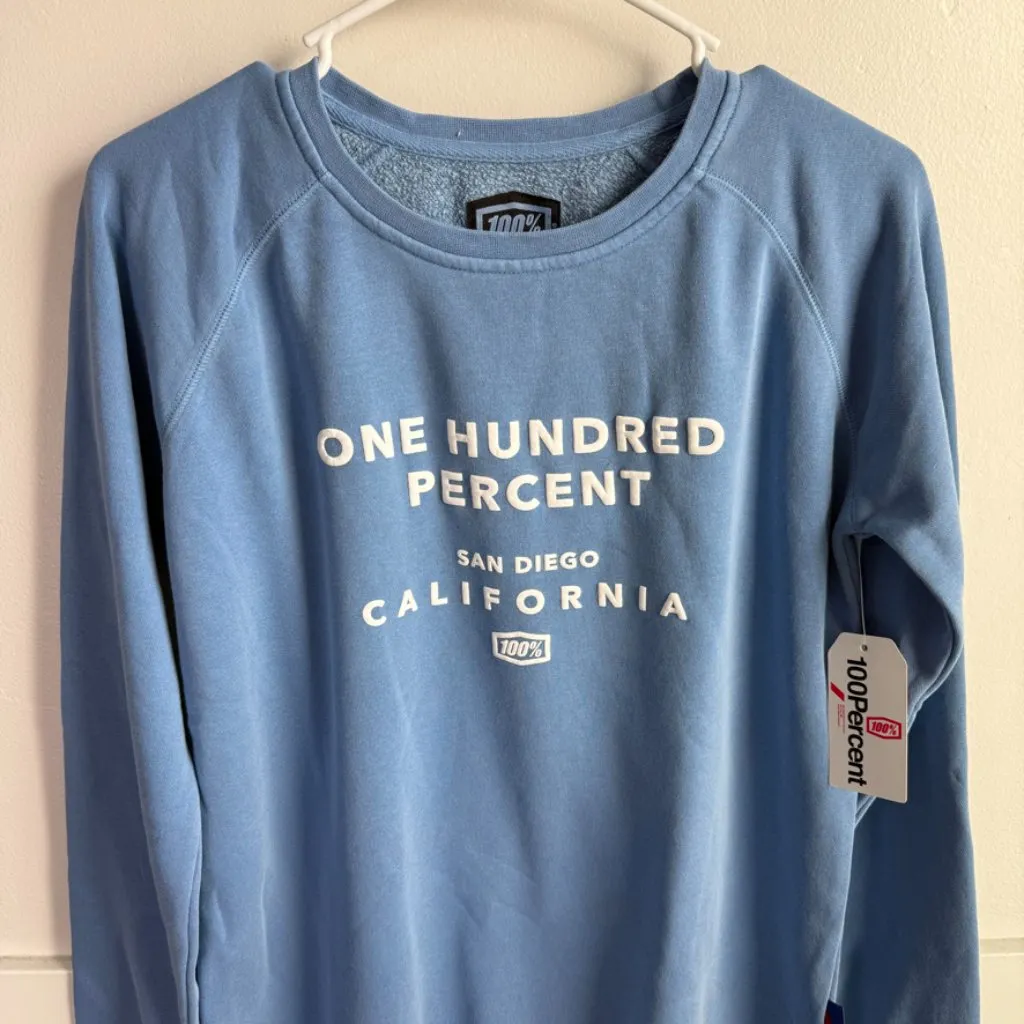 NWT 100% Blue THORUNN Fleece Pullover Crewneck Sweatshirt Size M - Image 8