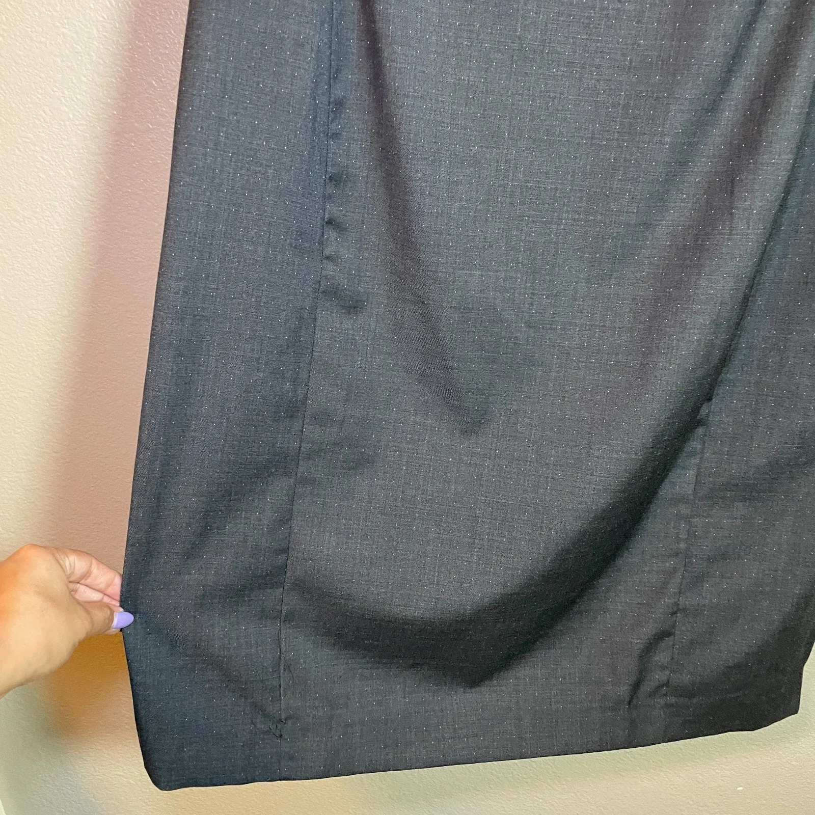 Long Tall Sally Dress Size US 16 Wool Blend Gray White Polka Dots Career Office - Image 4