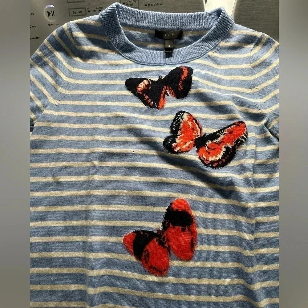 J. Crew | 100% Merino Wool Butterfly Sweater | Flawed Gem Size XS - Image 7