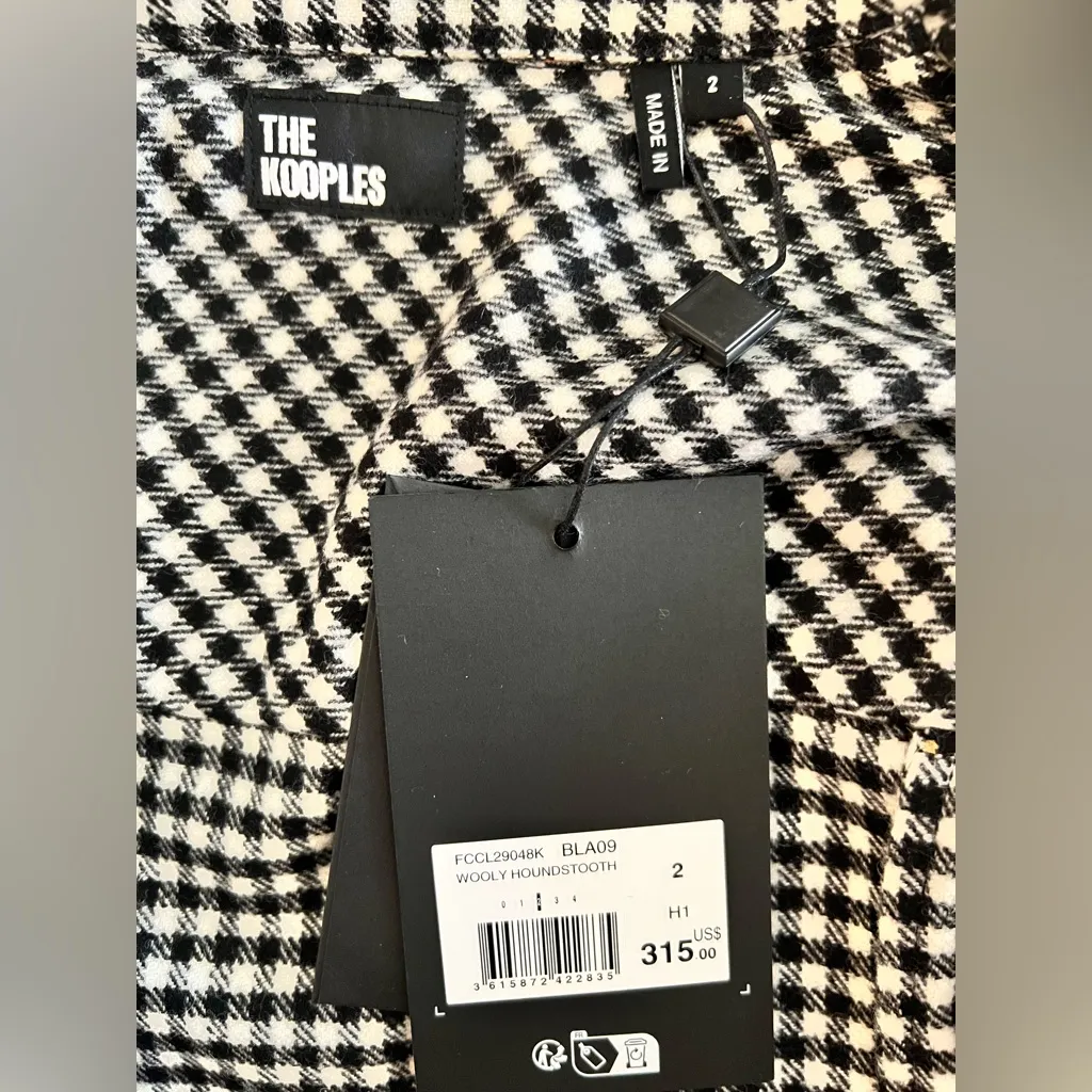 THE KOOPLES Wooly Houndstooth Button down Shirt Size FR 2/ 6/Medium US NWT - Image 10