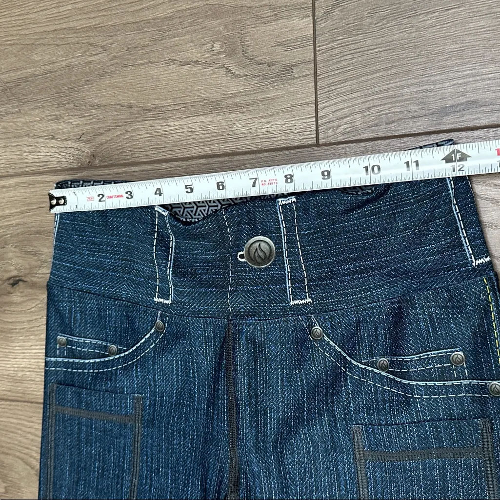 INKnBURN Blue Denim Performance Boot Cut Pants Yoga Travel Casual Size XS - Image 8