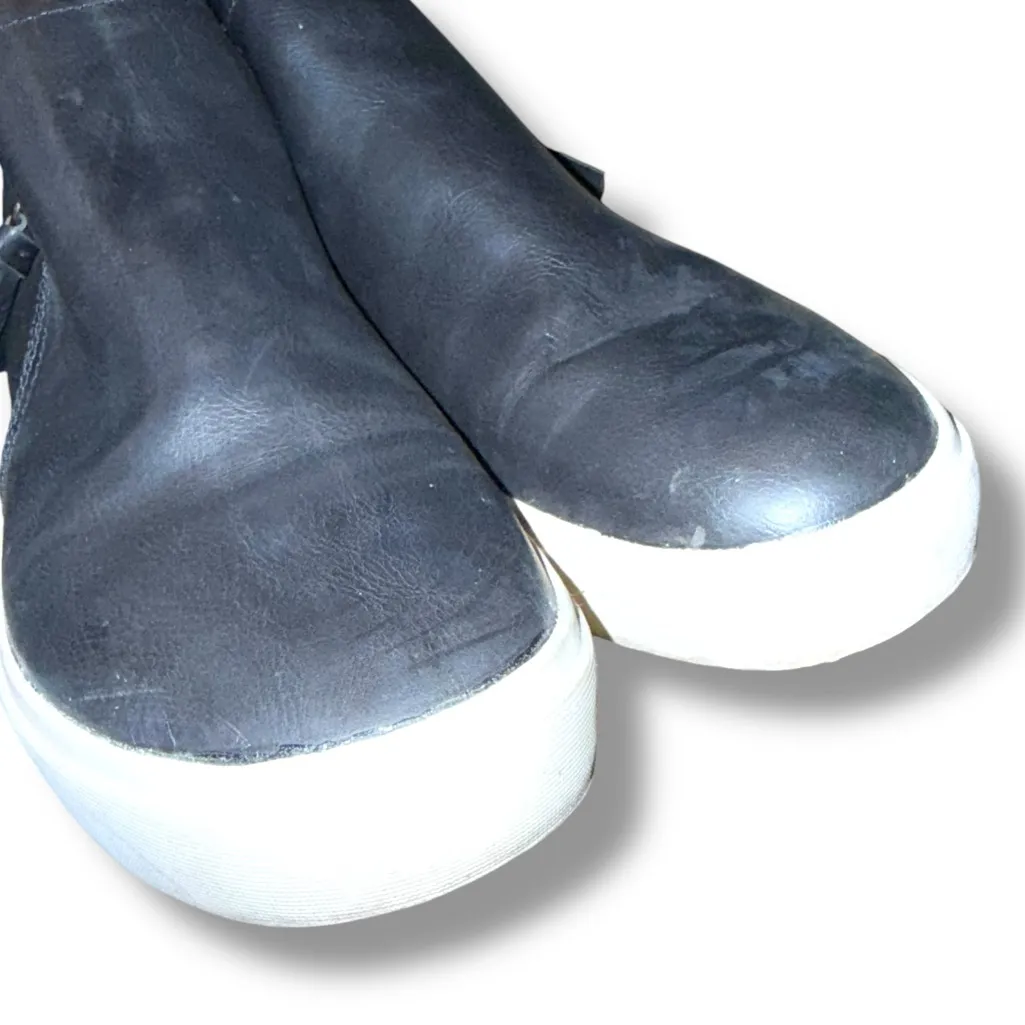 Dr. Scholl's Wanderay Black Faux Leather Side Zip Sneakers Sz 9.5 - Image 5