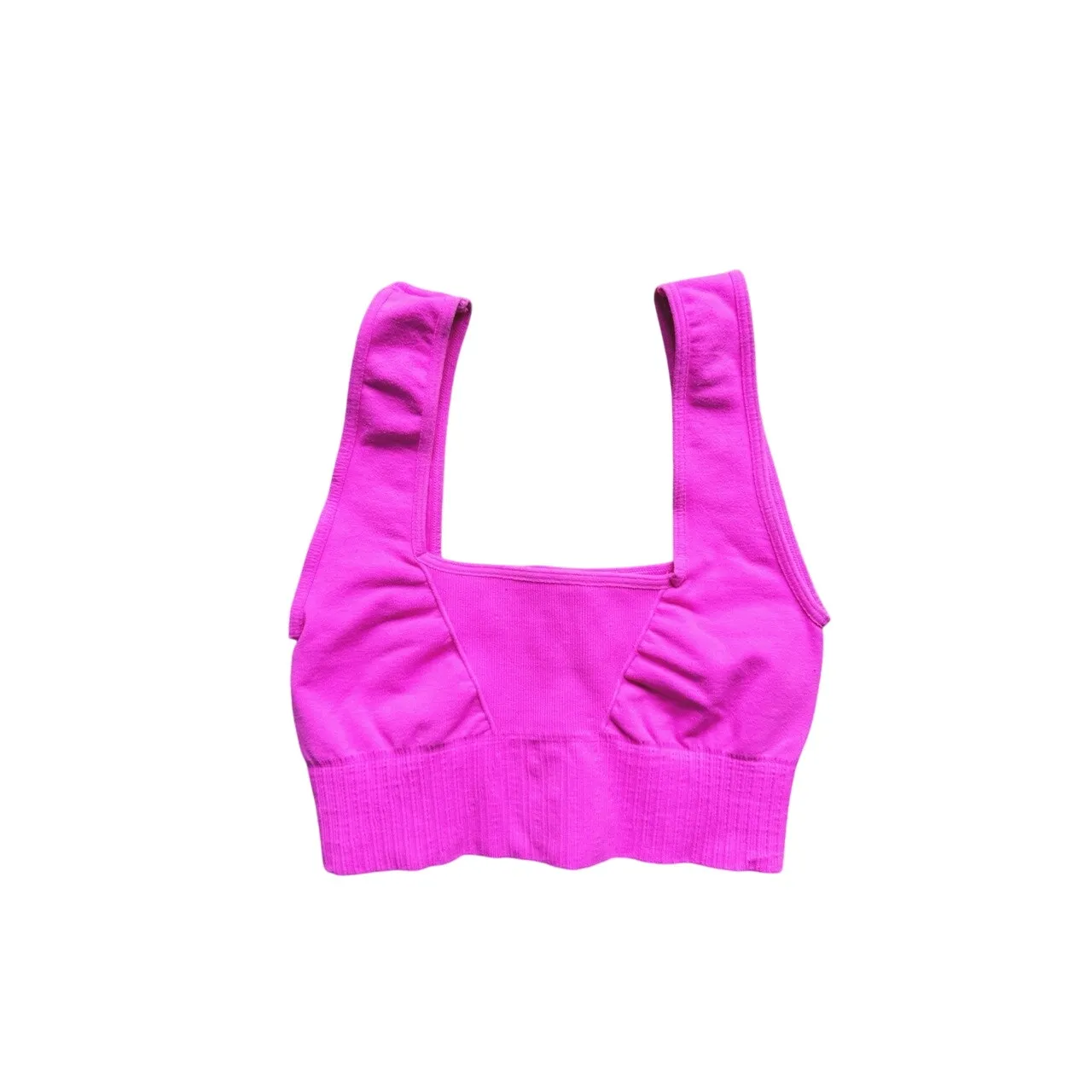 FP Movement Good Karma Square Neck Sports Bra XS/S Neon Hot Pink Athleisure - Image 3