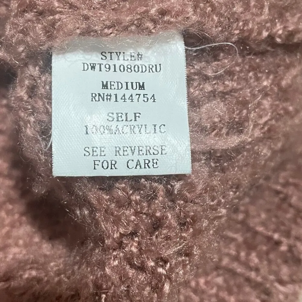 Oversized Cozy Sweater By Dress Up Boutique Womens Medium Mauve Chunky - Image 5