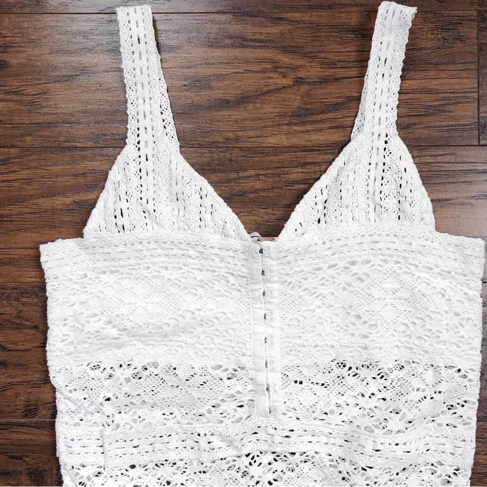 Free People • Hooked On Bodysuit crochet lace cream ivory white boho festival - Image 3